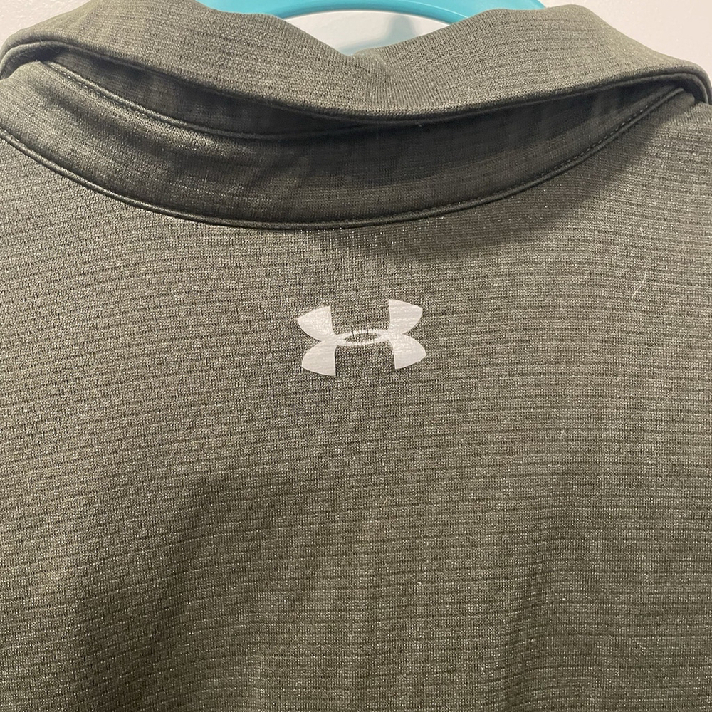 Under Armour Golf Polo Shirt Mens Large HeatGear Green Loose Fit - Picture 3 of 6